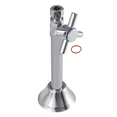 Kingston Brass CC83251DX 1/2" Sweat x 3/8" O.D. Comp Straight Shut Off Valve with 5" Extension, Polished Chrome CC83251DX